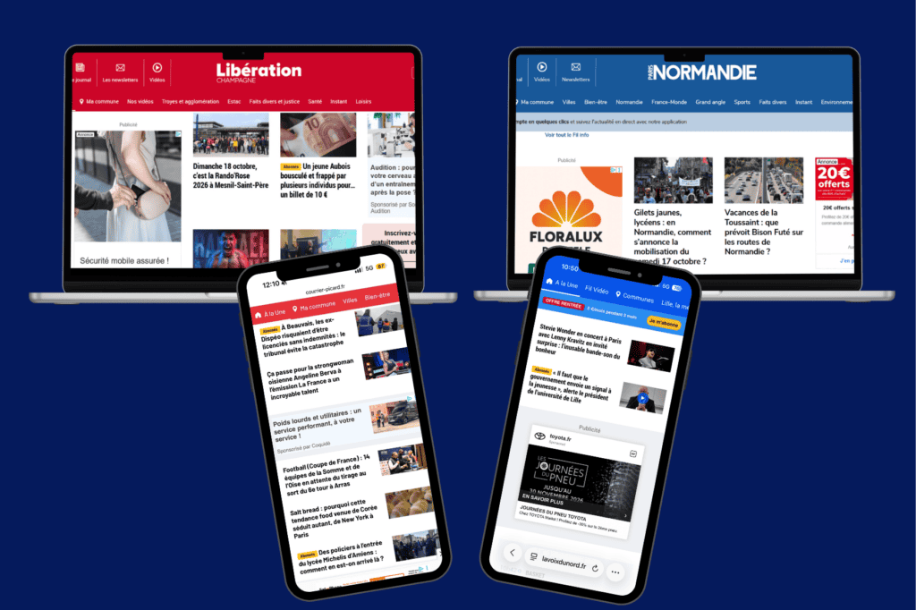 Exemples de native advertising diffusés sur différents sites de presse régionale